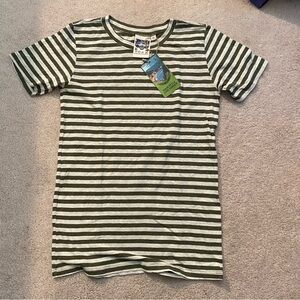 NWT Jungmaven kids grom tee in olive stripe 12.